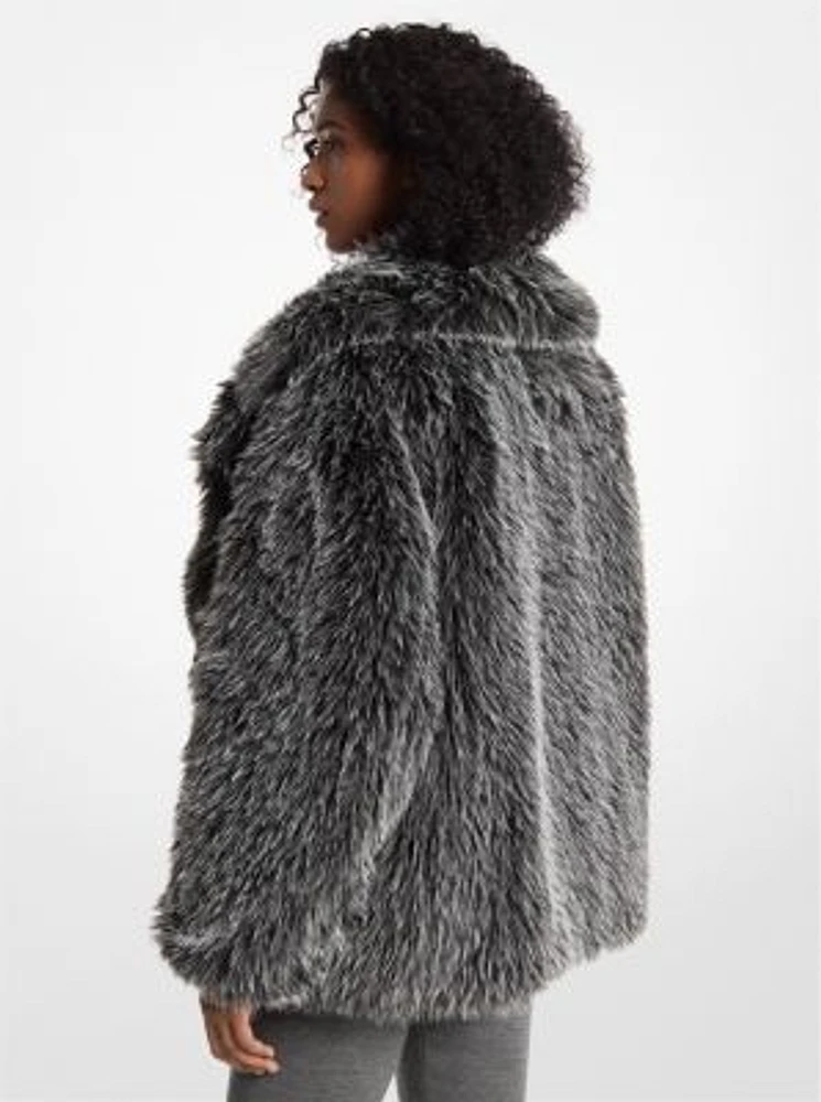 Michael kors faux fur peacoat discount
