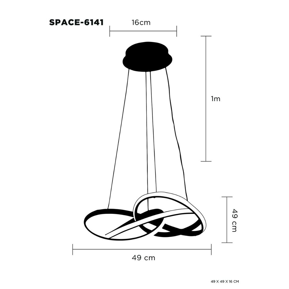 Moblum Lampara Colgante Led Space Aluminio Dorado Paseo Interlomas Mall