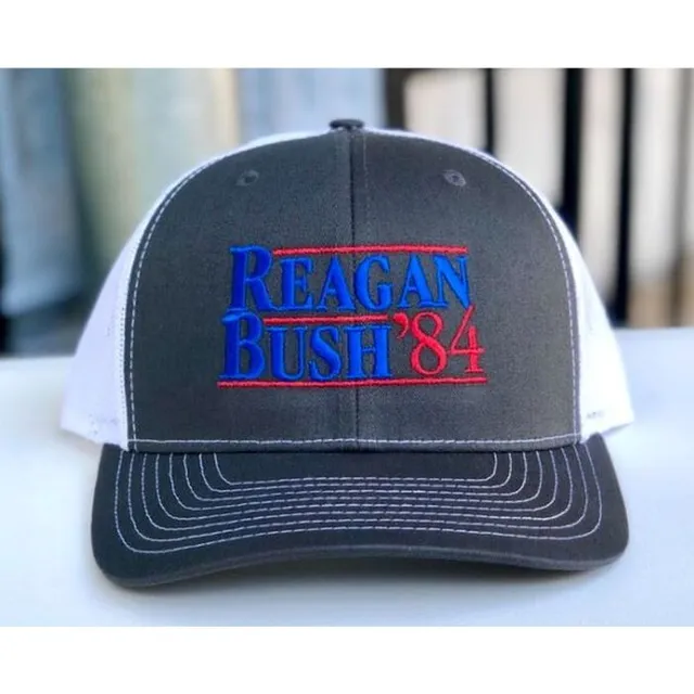 Reagan bush 84 trucker hat top