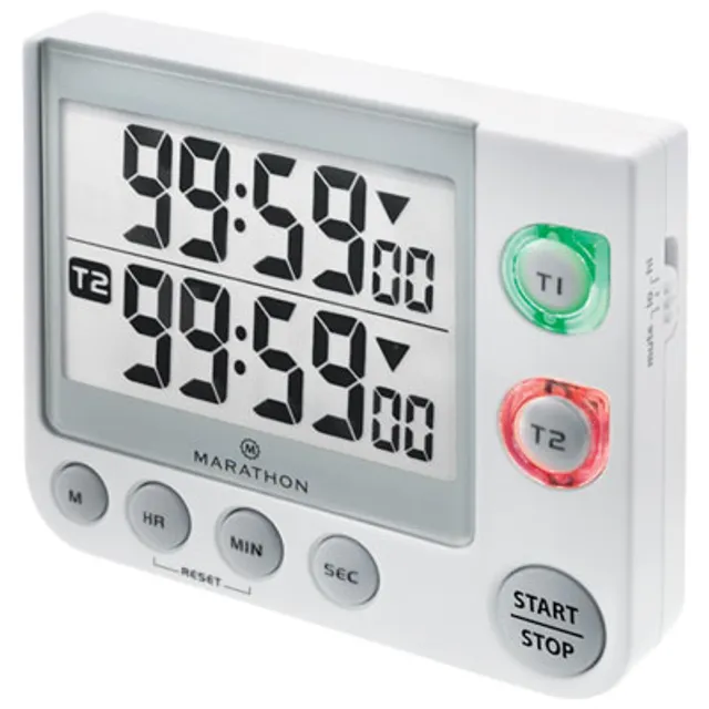 Multimedia Timer Marathon 100 Hour Large Display Dual Timer with Magnetic Clip-On ...