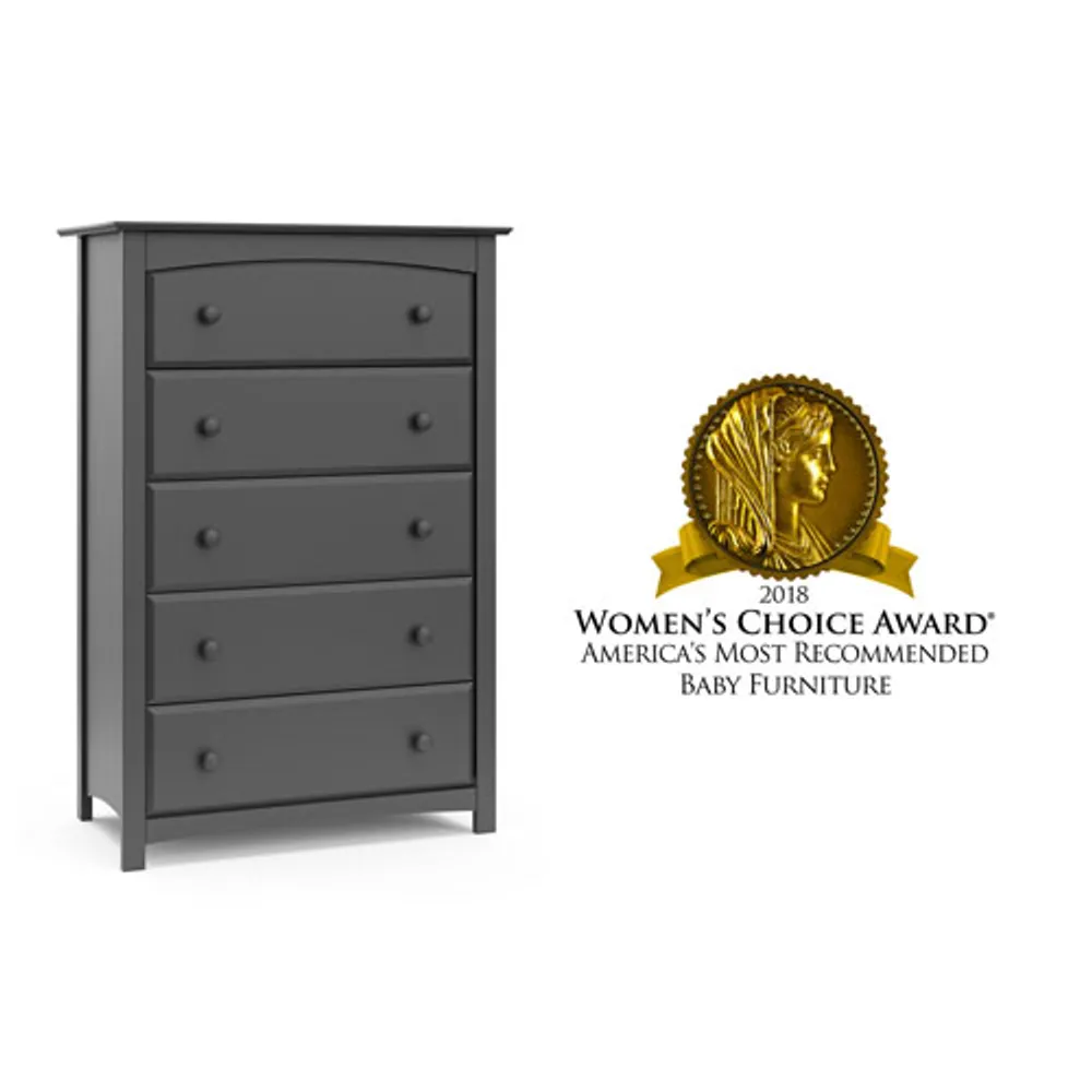 Storkcraft Kenton 5 Drawer Nursery Dresser Grey Galeries de la