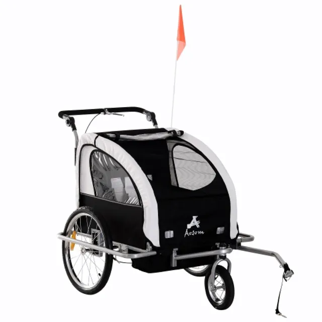 Aosom 2 in 1 double child bike trailer sales and stroller