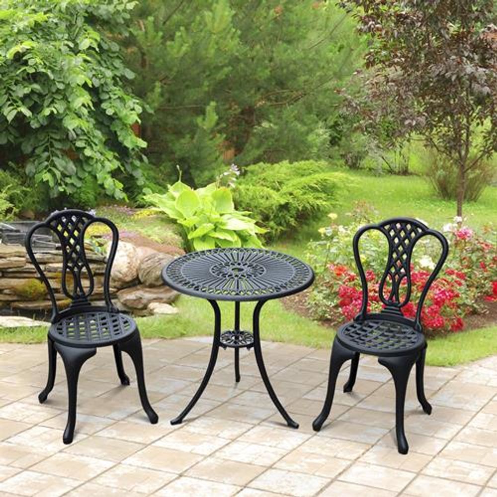 Outsunny 3pcs Bistro Set Black Bramalea City Centre
