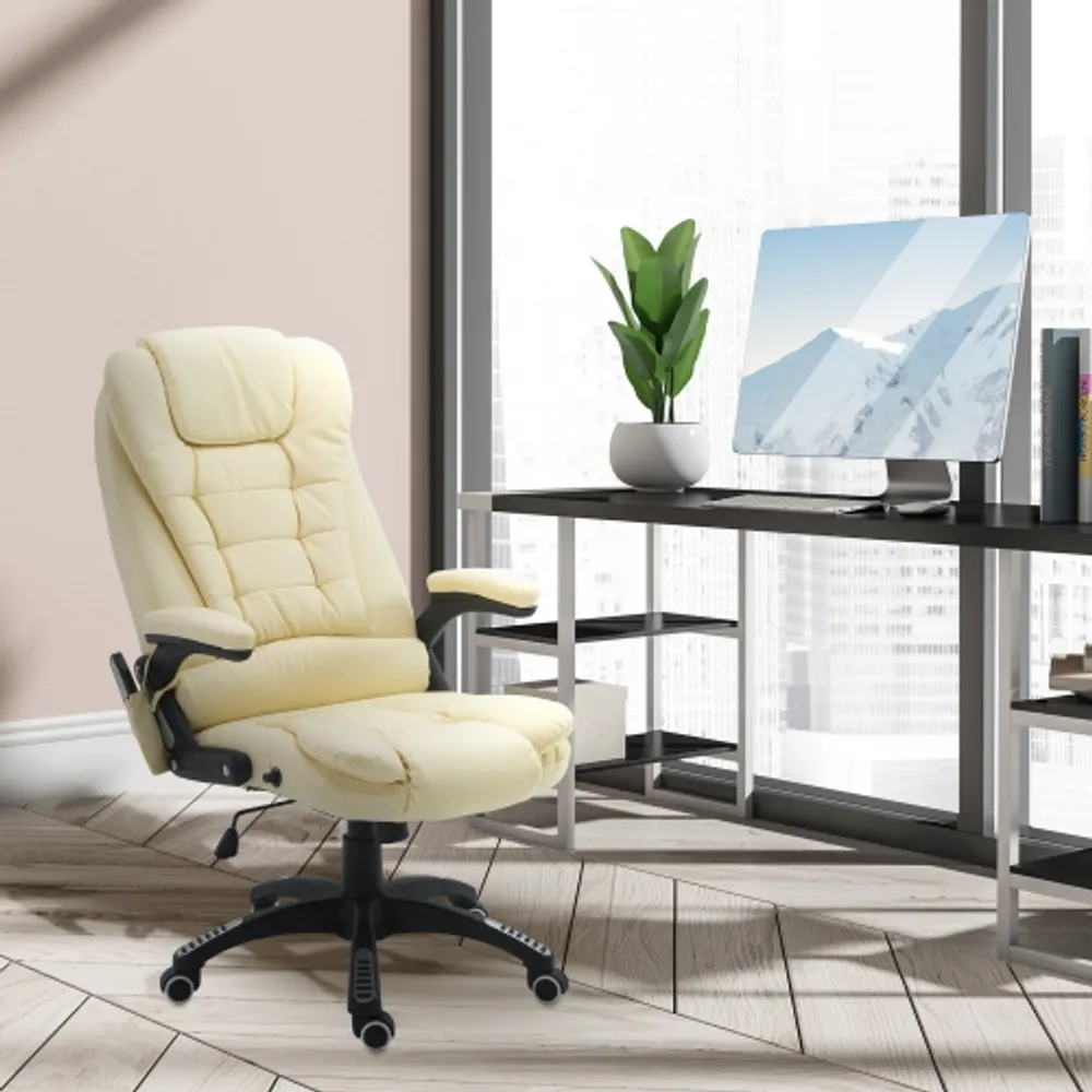 Homcom leather high back outlet executive heated massage office chair