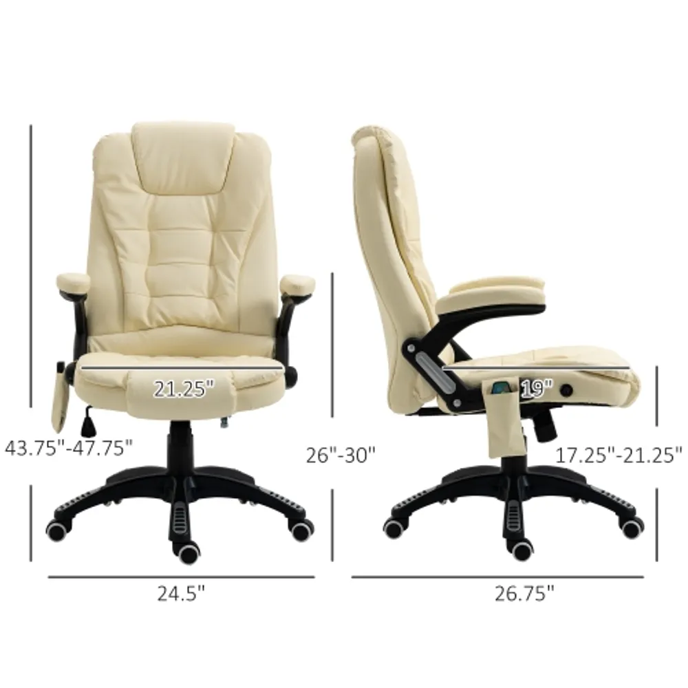 Homcom heated store ergonomic massage chair