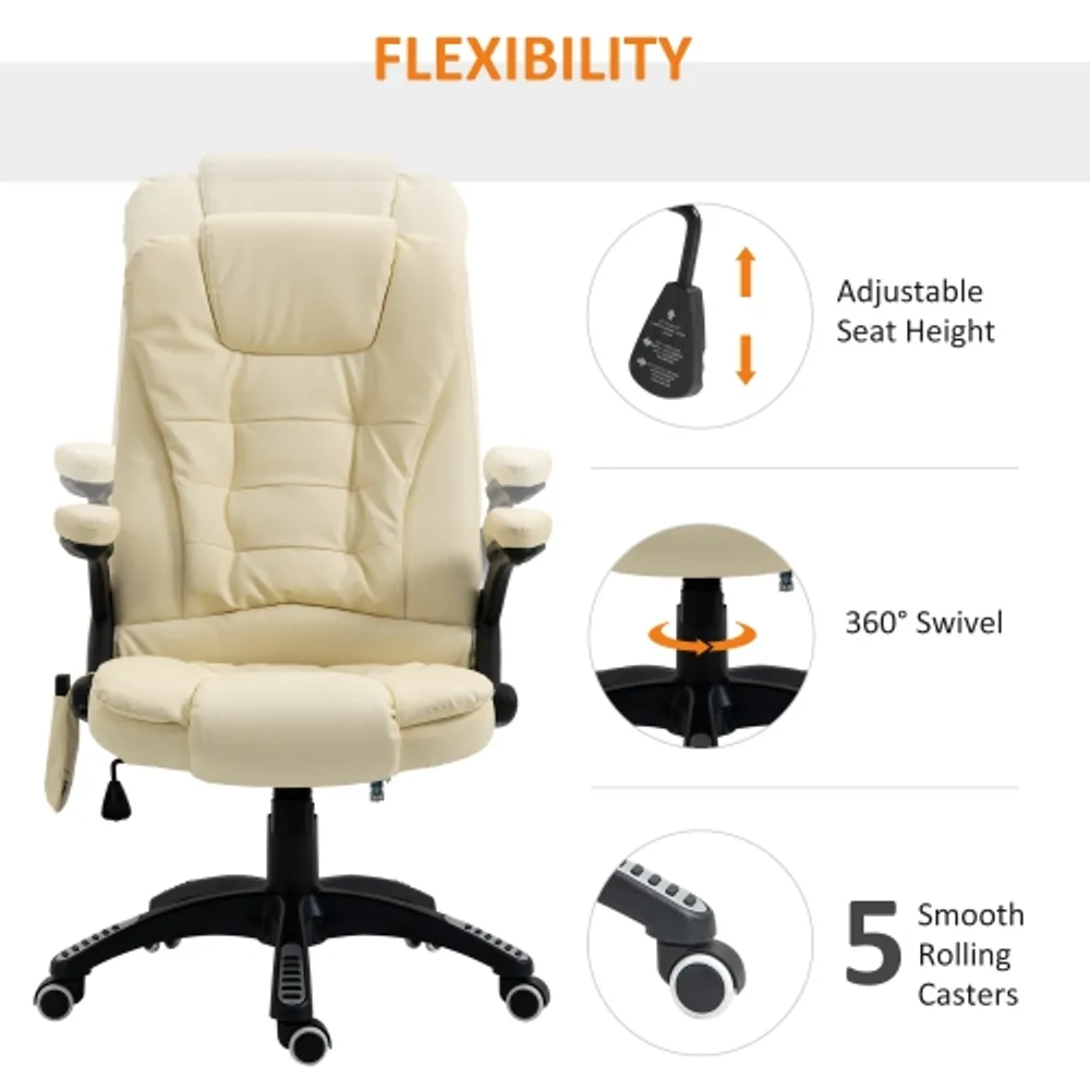 Homcom heated outlet ergonomic massage chair
