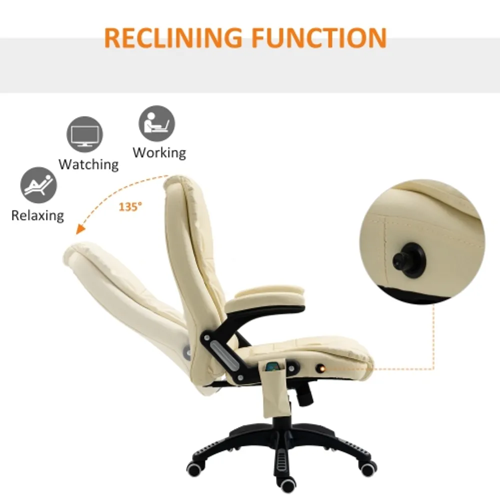 HOMCOM Office Chair Adjustable Heated Ergonomic Massage Swivel