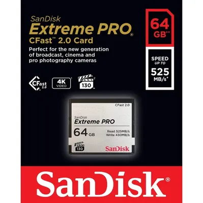 Sandisk 64GB Extreme PRO CFast 2.0 Memory Card | Galeries de la