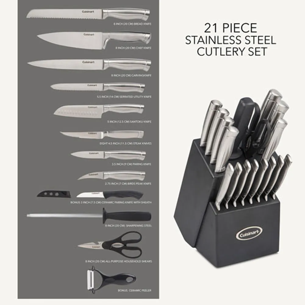 Cuisinart Stainless Steel 21 Piece Knife Block Set SSC 21CC