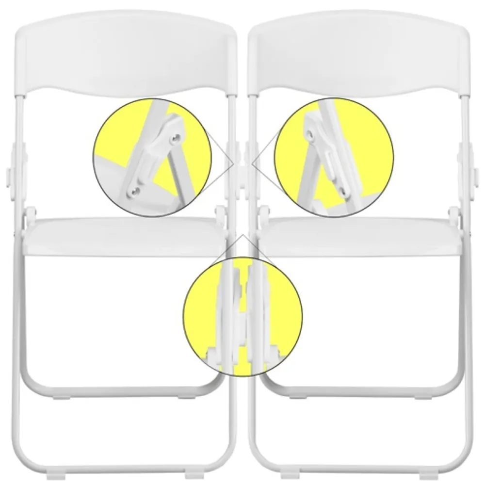 FLASH FURNITURE HERCULES Series 500 lb. Capacity Heavy Duty White Plastic Folding Chair with