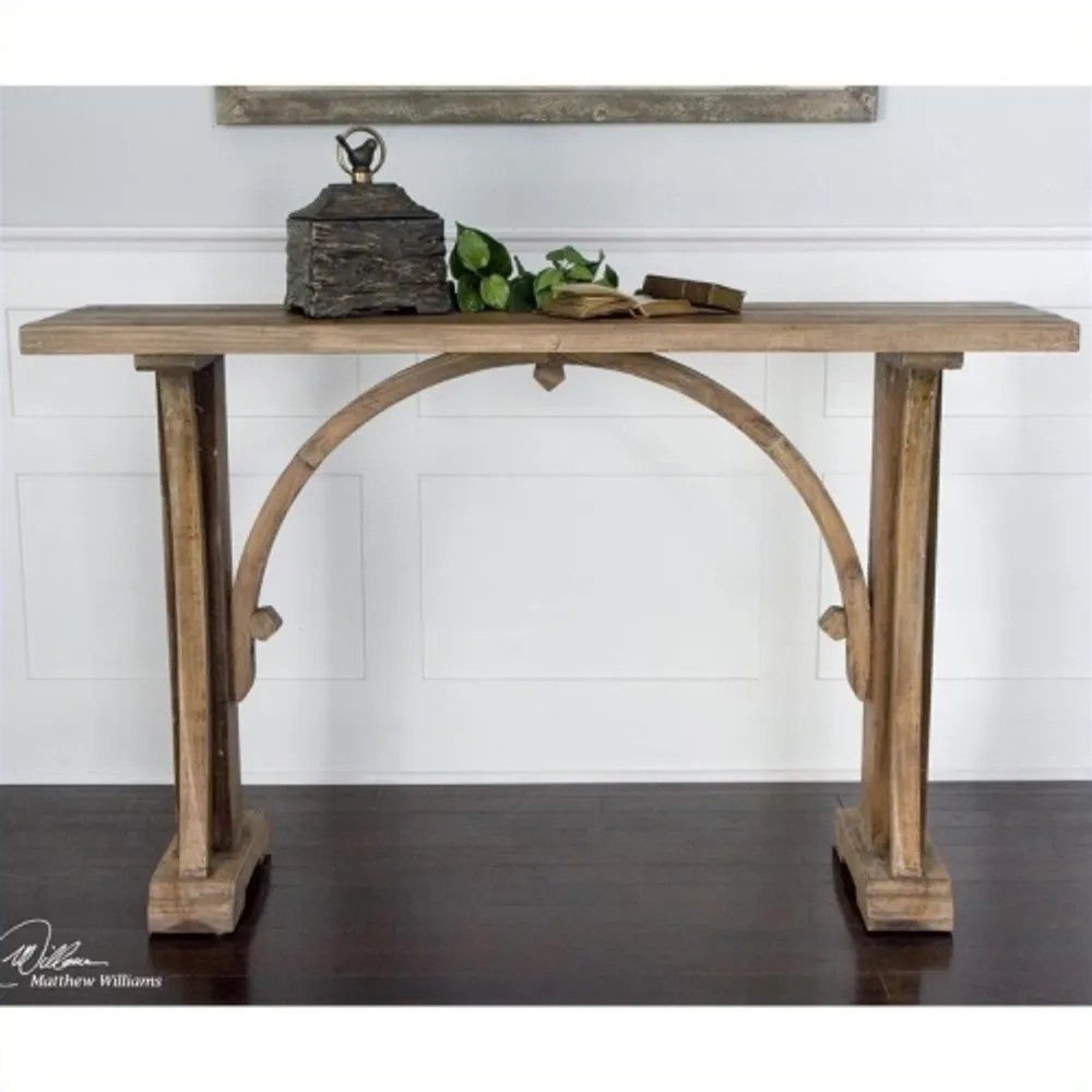 Bleached wood shop console table