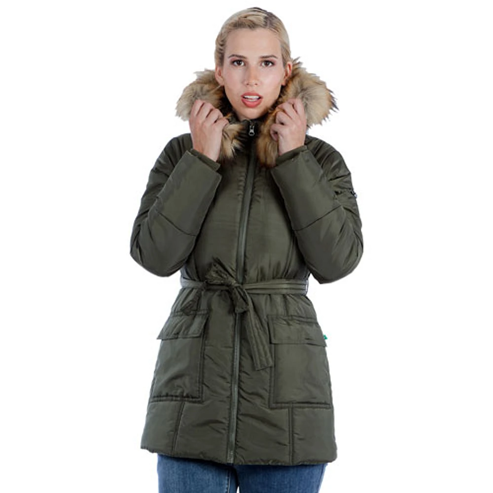 Khaki green padded coat outlet