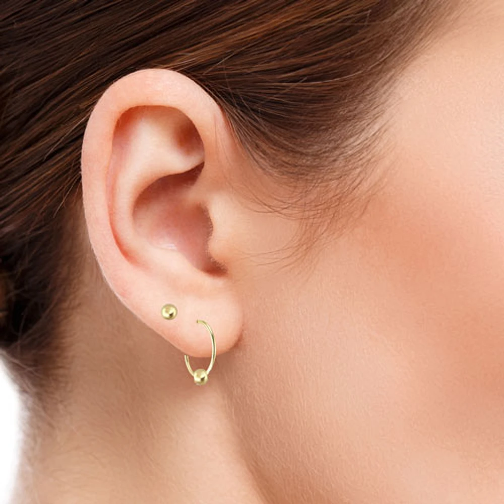 Gold ball earring set hotsell