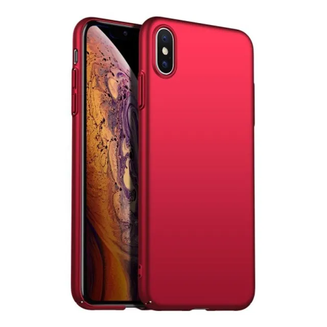 PANDACO Hard Shell Metallic Red Case for iPhone X or iPhone XS