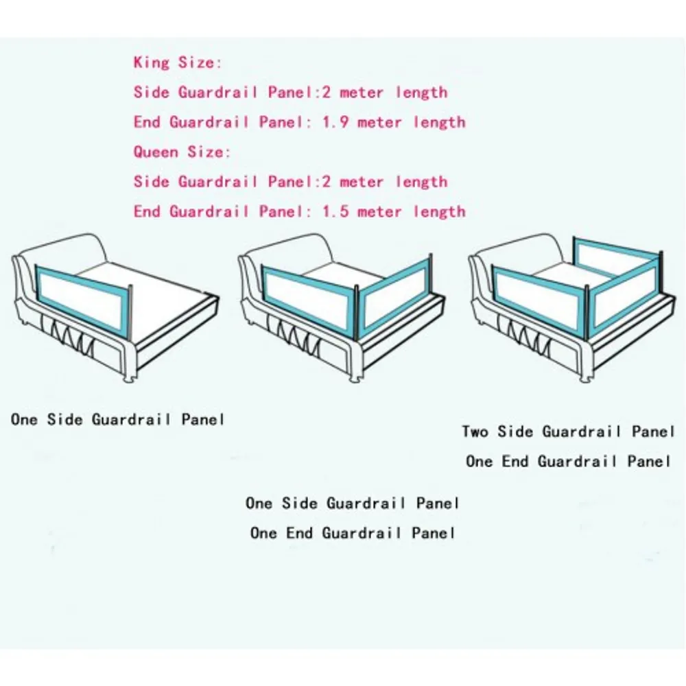 King size best sale bed guard rail