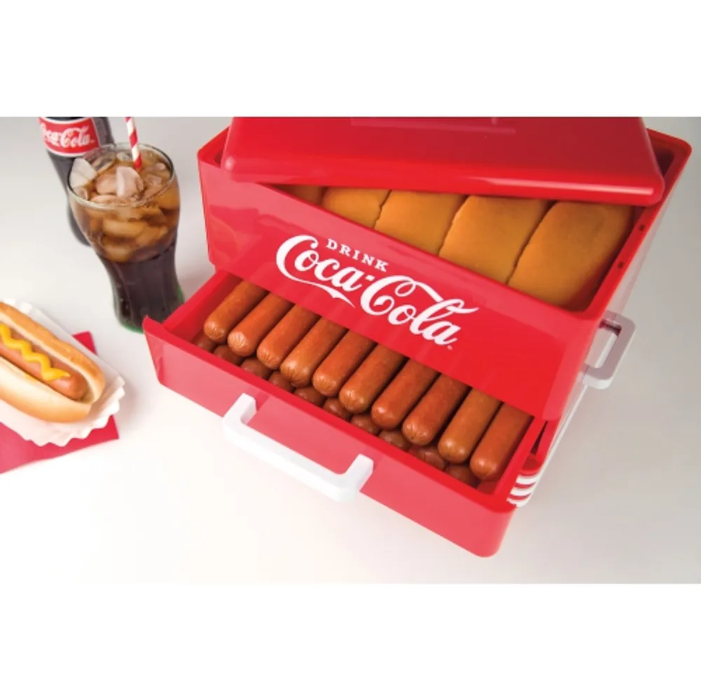 Nostalgia HDS248COKE Extra Large Coca Cola Hot Dog Steamer Toaster