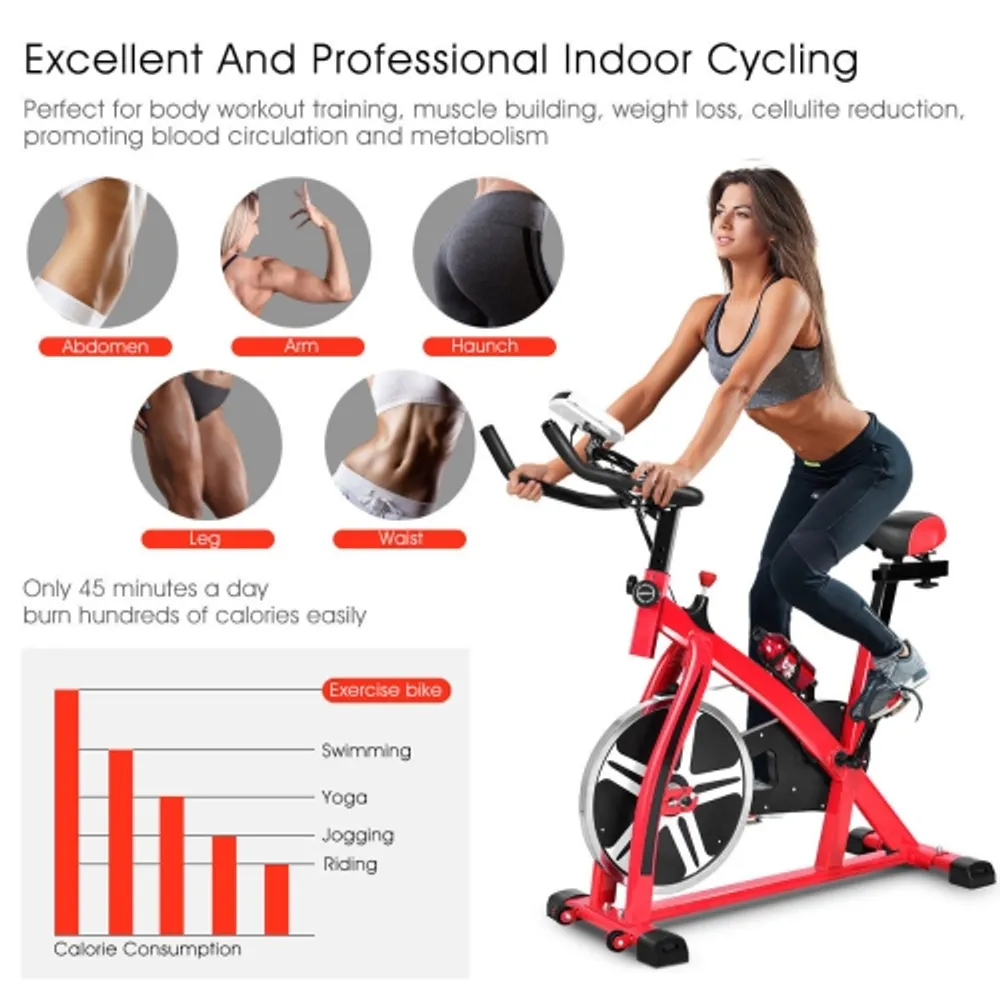 Costway indoor cycling gym cardio trainer fitness exercise hot sale bike