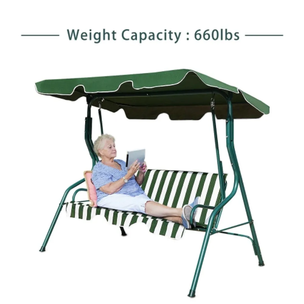 Costway loveseat patio canopy swing clearance glider hammock cushioned steel frame outdoor
