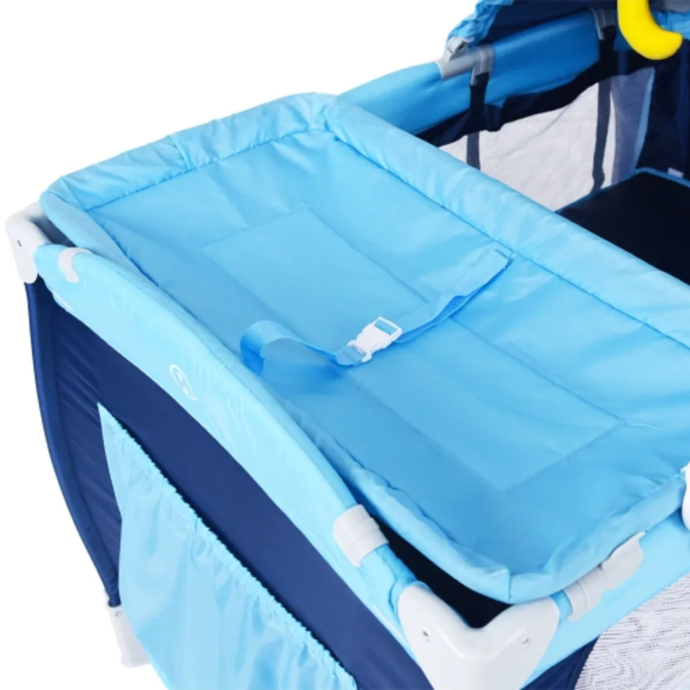 Costway foldable baby crib playpen travel infant bassinet bed shop mosquito net music w bag
