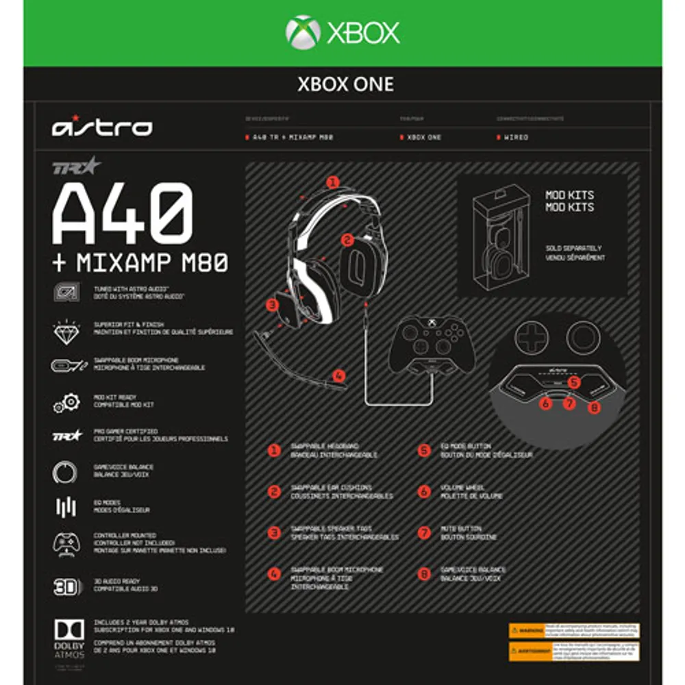 ASTRO Gaming A40 TR Gaming Headset + MixAmp M80 for Xbox One