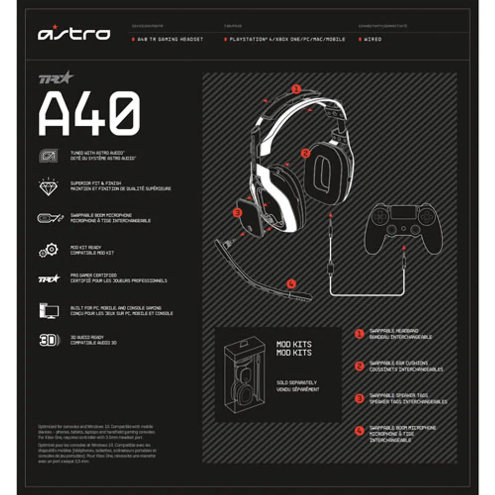 ASTRO Gaming A40 TR Gaming Headset for PS4 - Black | Scarborough