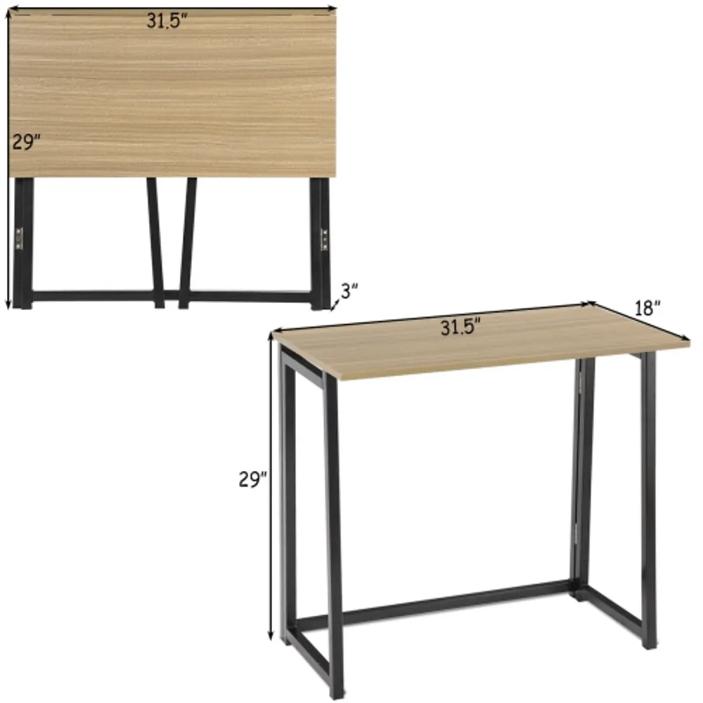 Gymax Foldable Computer Desk Home Office Laptop Table Writing Desk