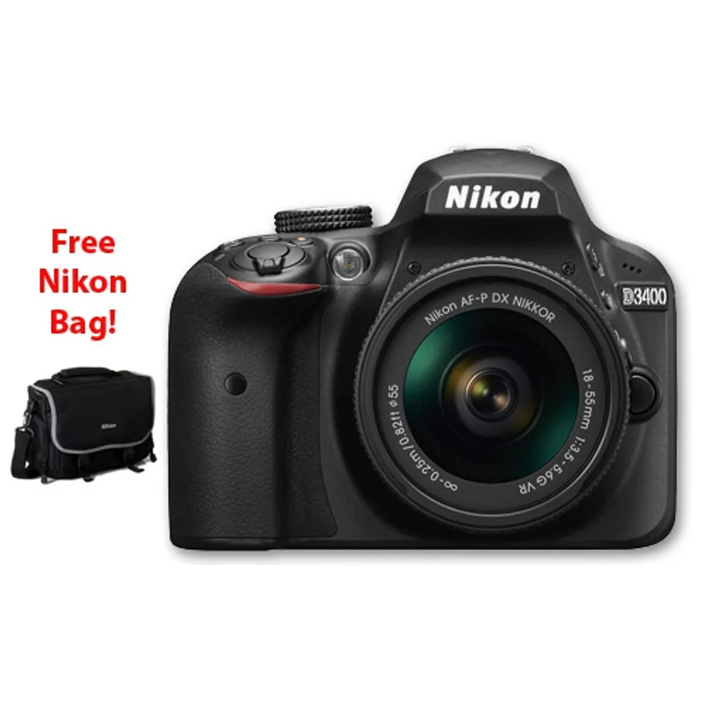 NIKON D3400 24.2 MP DSLR w/ AF-P DX 18-55 VR Lens BLK | Galeries