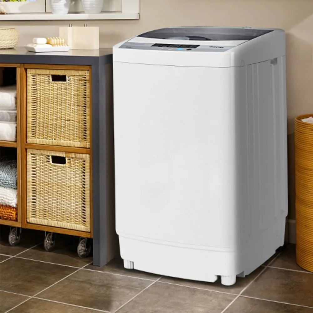 Costway Portable Compact Washing Machine 1.34 Cu.ft Spin Washer Drain