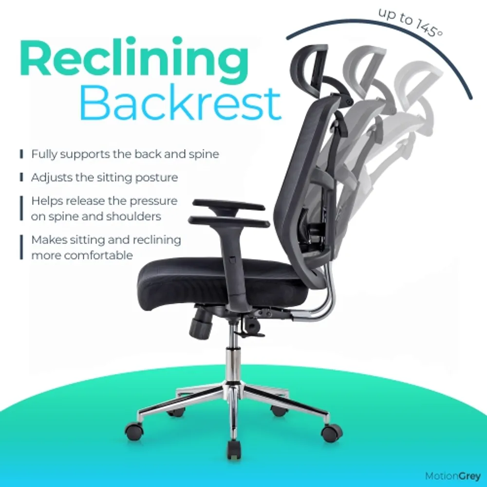 Motion grey top ergonomic chair