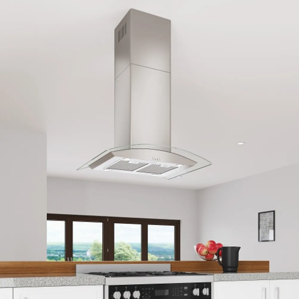 Ancona 30" Island Glass Range Hood in Stainless Steel Bramalea City Centre