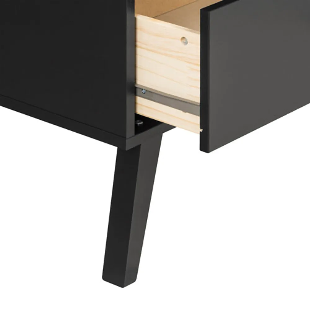 Prepac milo mid century modern 2 drawer hot sale nightstand stores