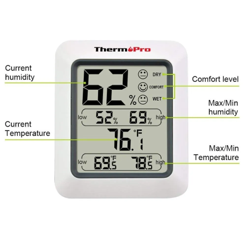 Indoor thermometer on sale and humidity gauge