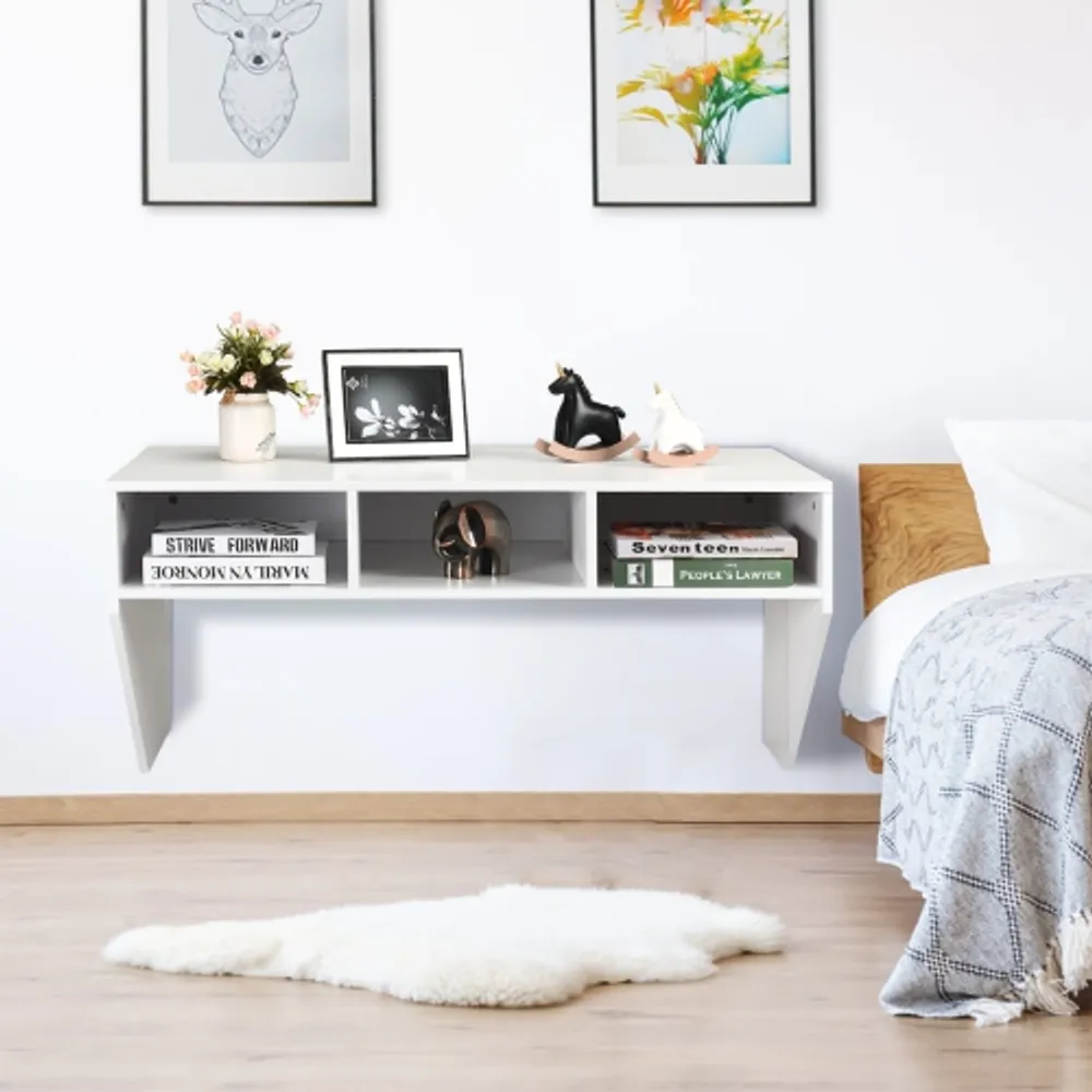 Floating outlet computer table