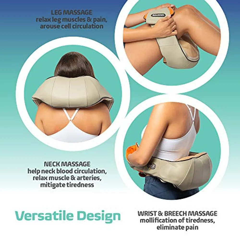 Belmint Shiatsu Neck Shoulder Massager Heated Kneading Shoulder