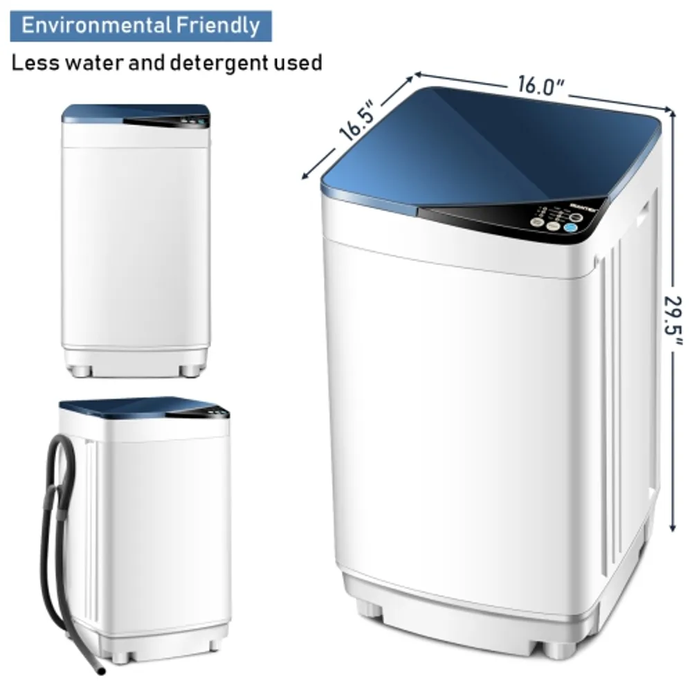 Costway Full Automatic Portable Washing Machine 7.7lbs Washer with