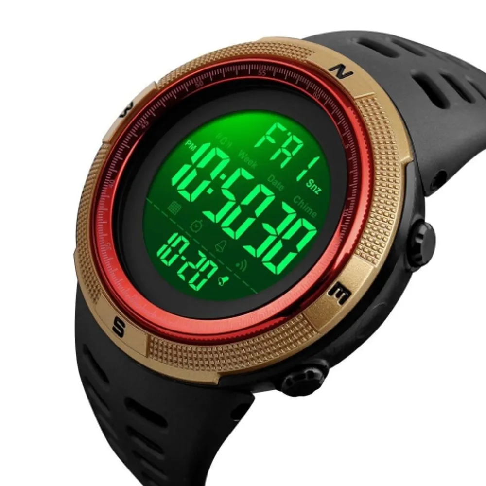 Fanmis Mens Digital LED Sports Watch Military Multifunction 12H