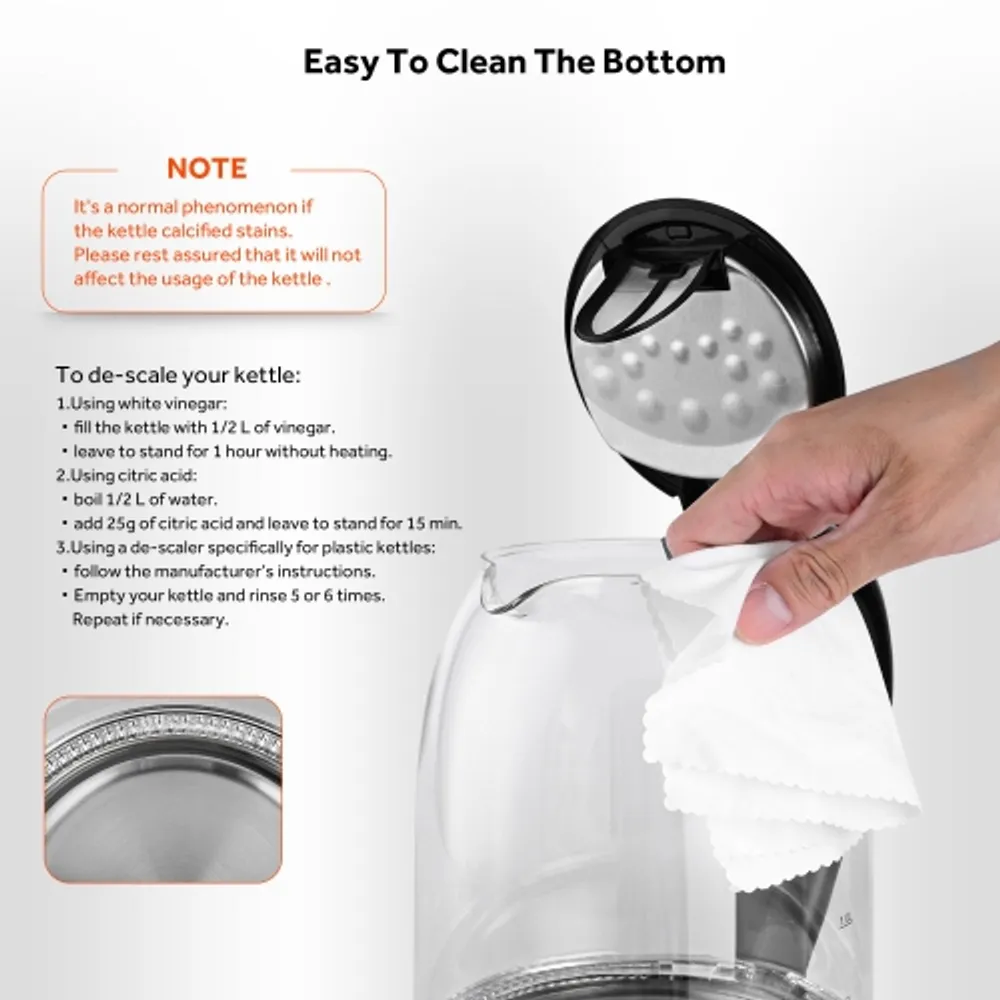 How to clean outlet a glass kettle