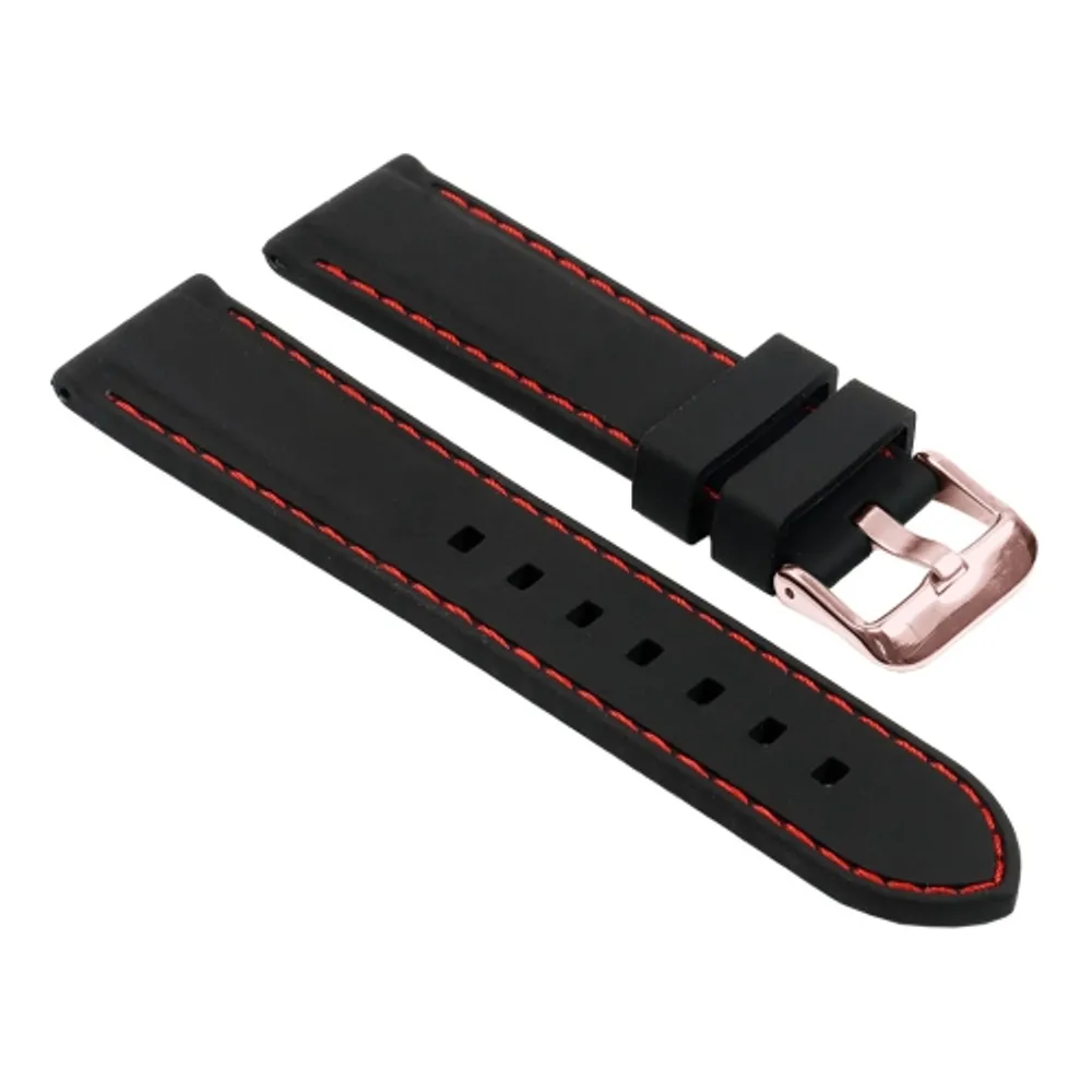 StrapsCo Silicone Rubber Watch Band Strap with Stitching for