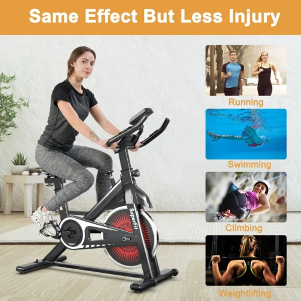 COSTWAY SuperFit Indoor Cycling Stationary Bike Silent Belt Drive
