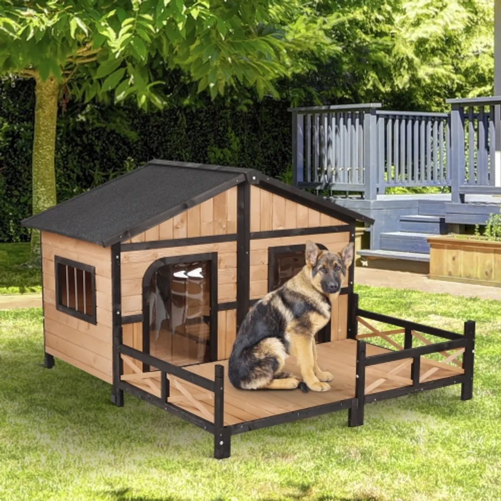 PawHut Dog House Outdoor Extra Large Luxury Elevated Pet Bed for