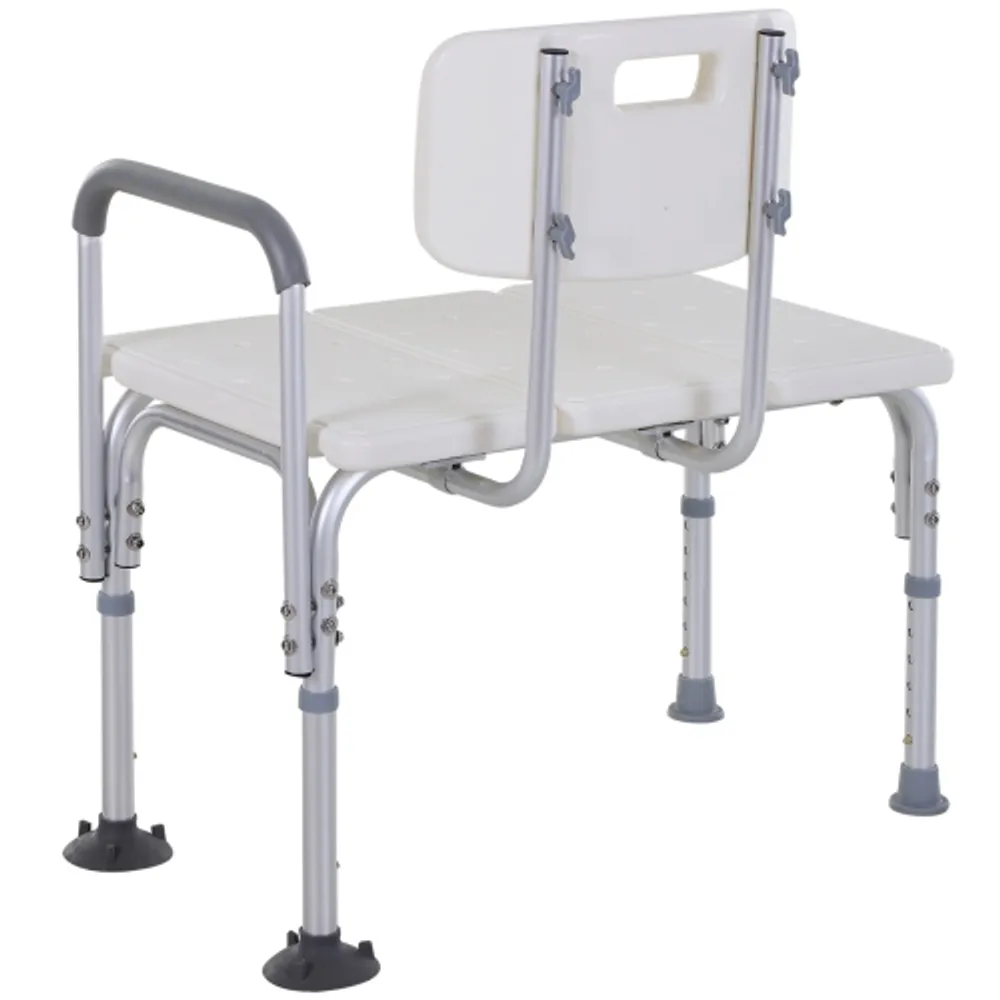 HOMCOM 6 Level Adjustable Bath and Shower Transfer Bench Aluminum