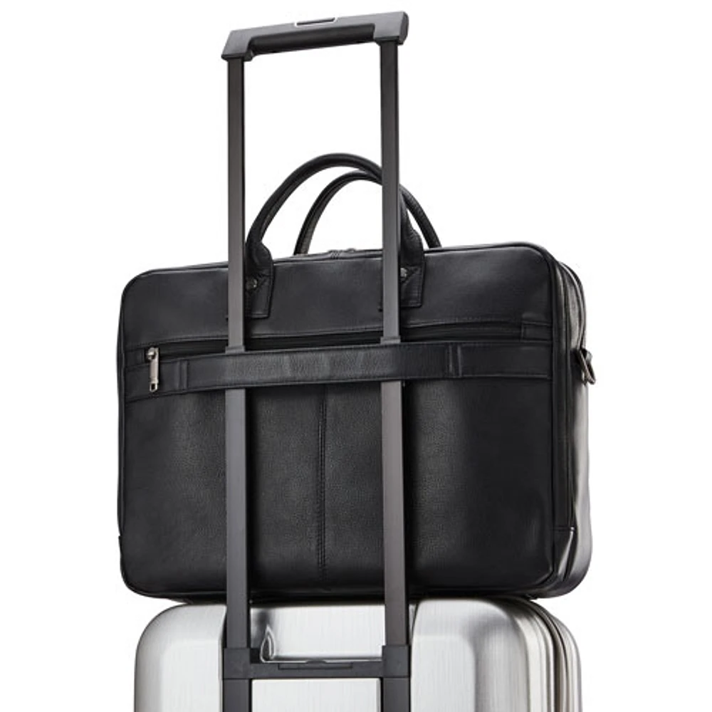 Leather samsonite laptop bag clearance