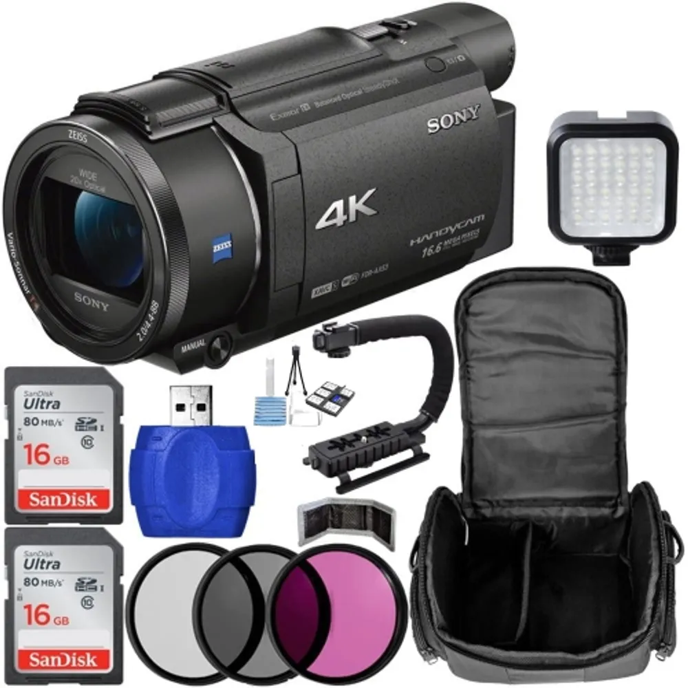 Sony FDR-AX53 4K Ultra HD Handycam Camcorder Bundle with Carrying