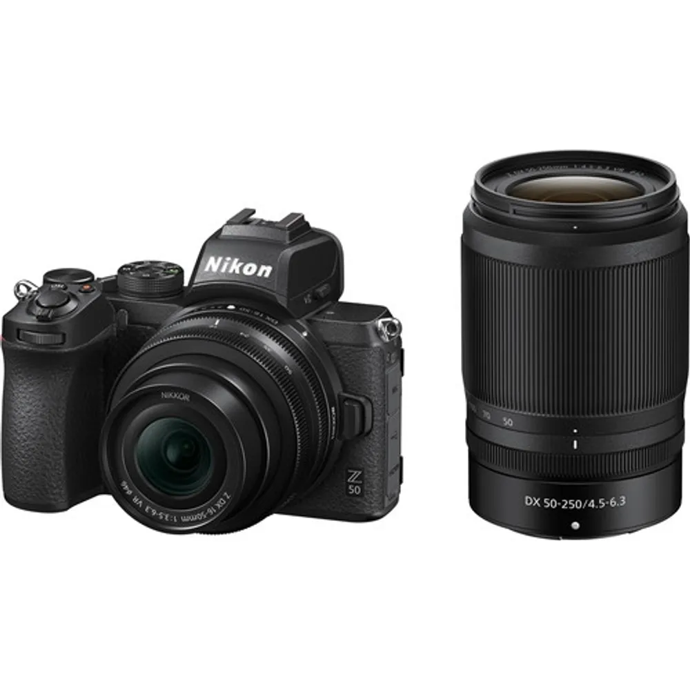 Nikon Z50 Mirrorless Digital Camera with 16-50mm and 50-250mm