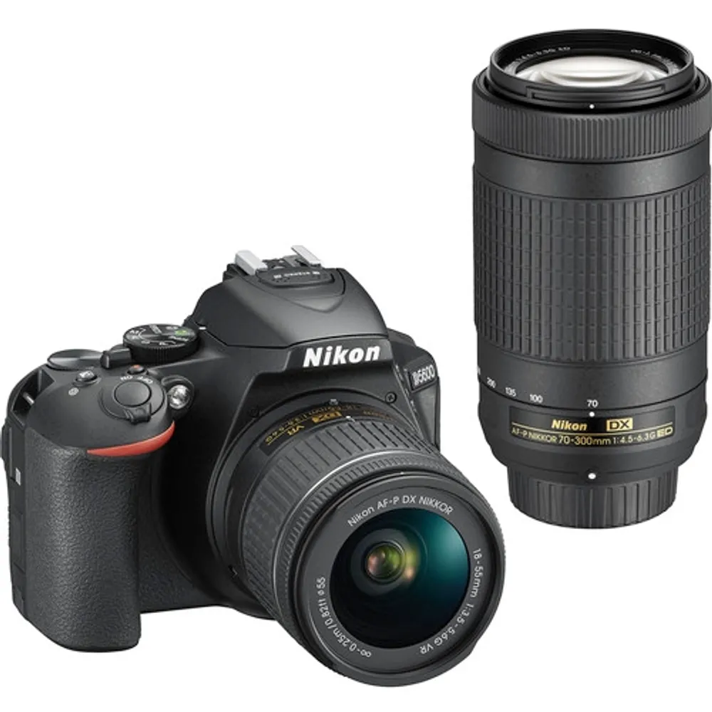 Nikon D5600 DSLR Camera with 18-55mm and 70-300mm Lenses - US