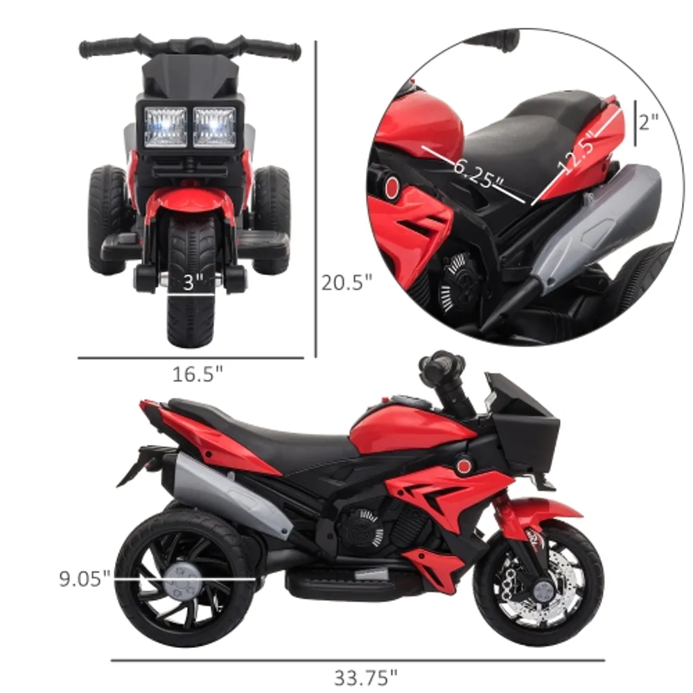 Aosom Kids Electric Pedal Motorcycle Ride On Toy 6V Battery
