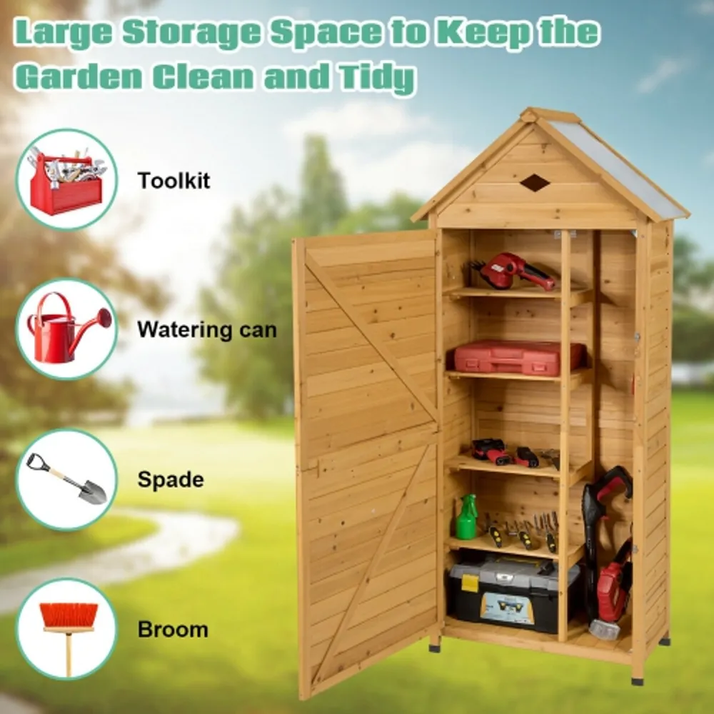 Yard tool shop storage cabinet