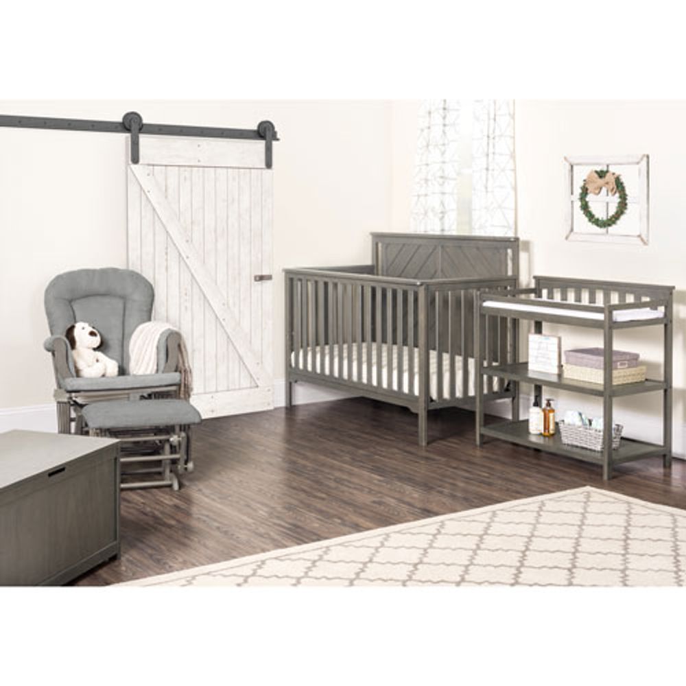 Forever Eclectic Hampton Flat Top 4-in-1 Convertible Crib - Dapper Grey ...