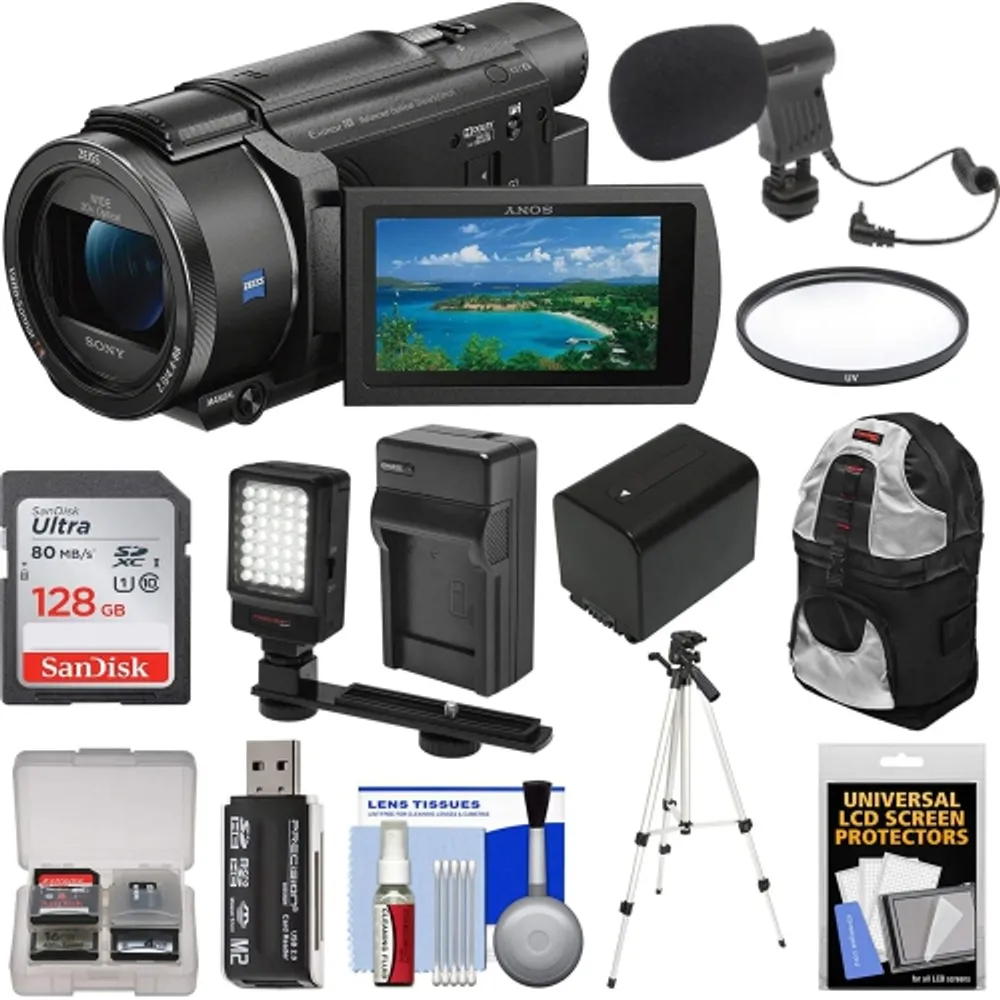 Sony FDR-AX53 4K Ultra HD Handycam Camcorder with 128GB Card