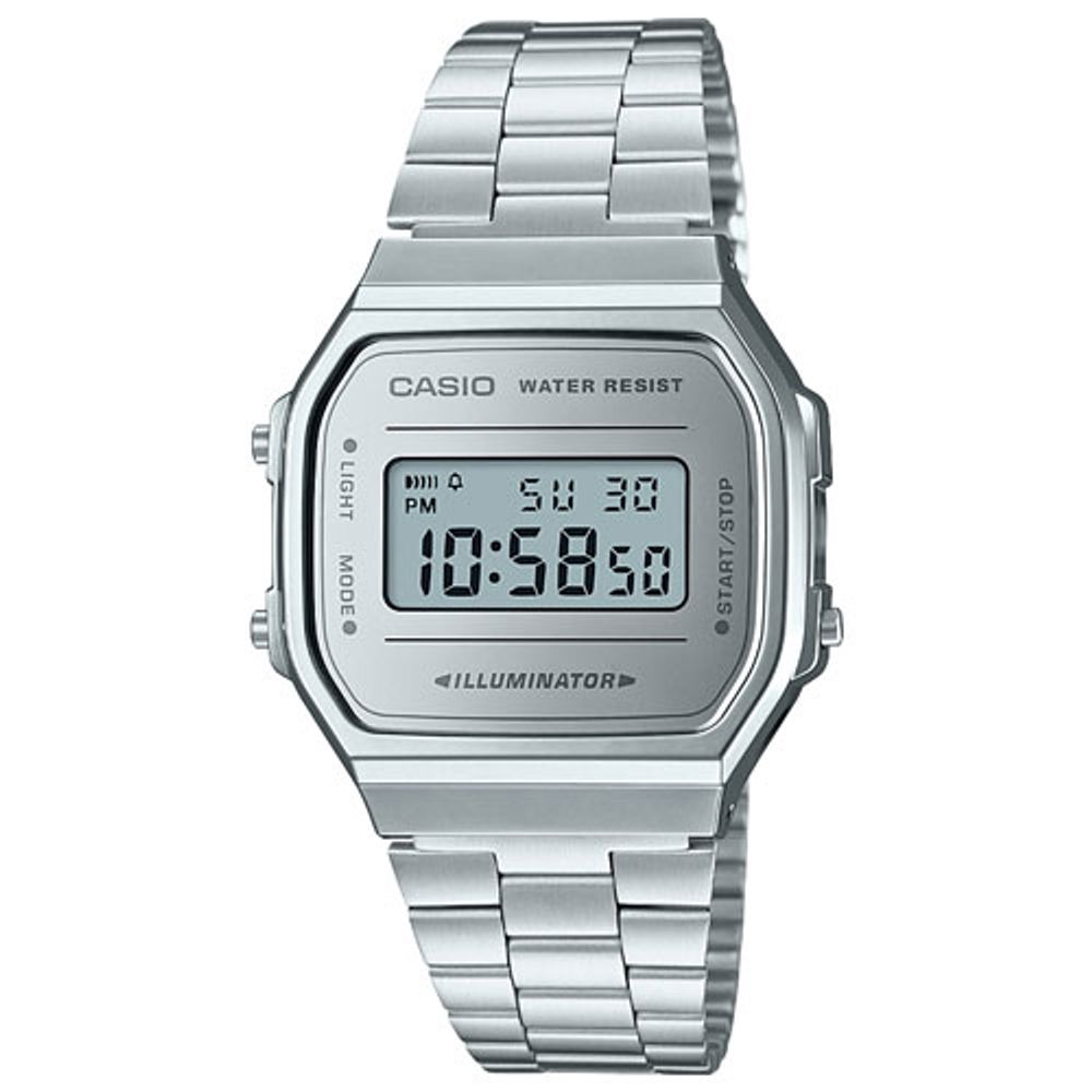 Digital watch silver sale